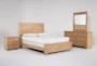 Marco Natural Queen Wood 4 Piece Bedroom Set With Dresser, Mirror & Nightstand - Signature