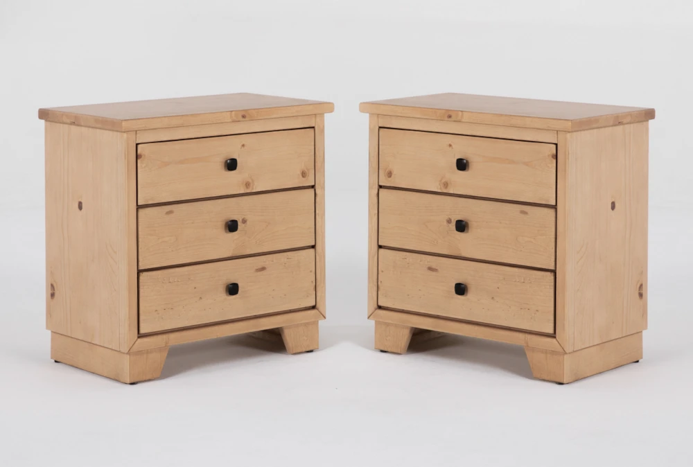 Marco Natural 3-Drawer Nightstand Set Of 2