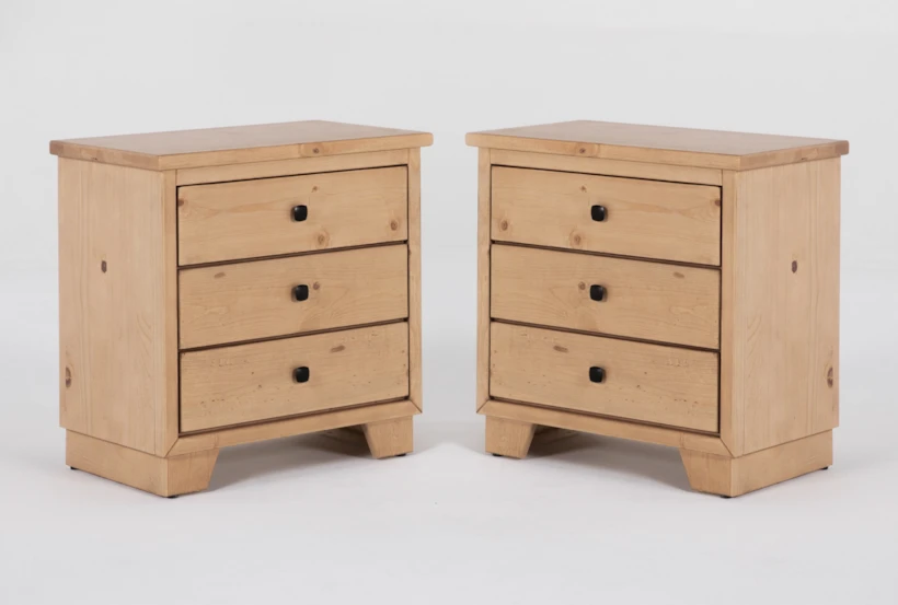 Marco Natural 3-Drawer Nightstand Set Of 2 - 360