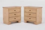 Marco Natural 3-Drawer Nightstand Set Of 2 - Signature