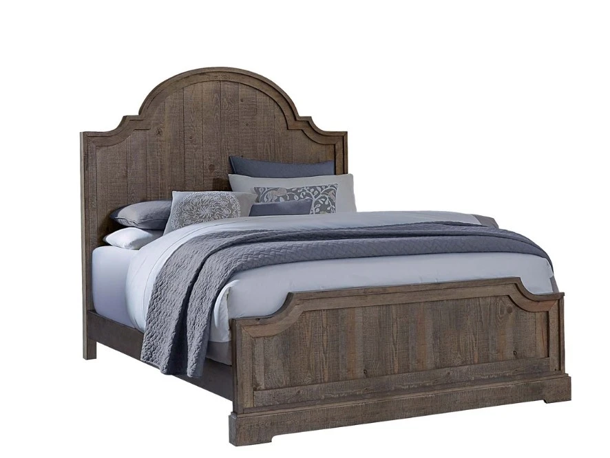 Savannah Grey Queen Wood Panel Bed