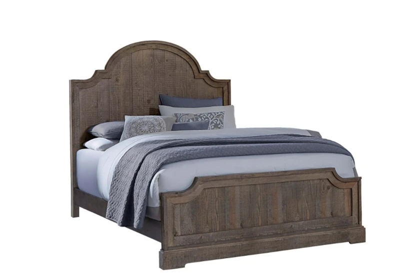Savannah Grey Queen Wood Panel Bed - 360