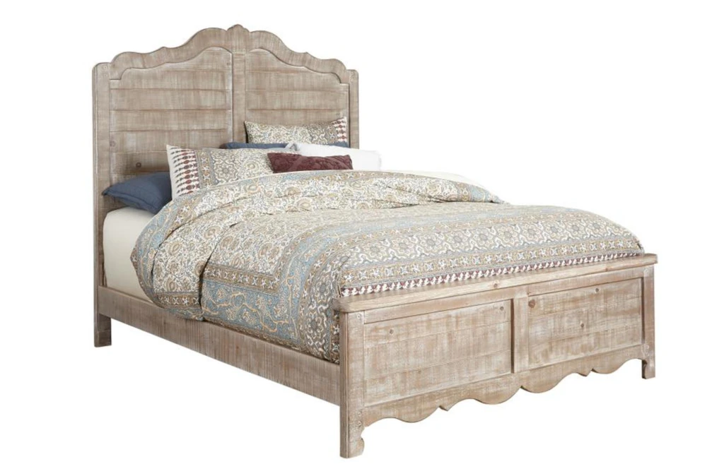 Georgia Natural Queen Wood Panel Bed