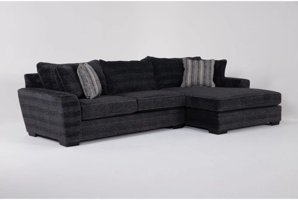 Delano Ebony 2 Piece Sectional With Right Arm Facing Oversized Chaise