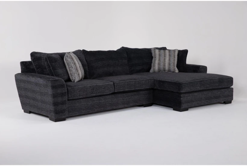 Delano Ebony 2 Piece Sectional With Right Arm Facing Oversized Chaise - 360