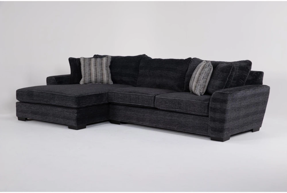Delano Ebony 2 Piece Sectional With Left Arm Facing Oversized Chaise