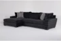 Delano Ebony 2 Piece Sectional With Left Arm Facing Oversized Chaise - Signature