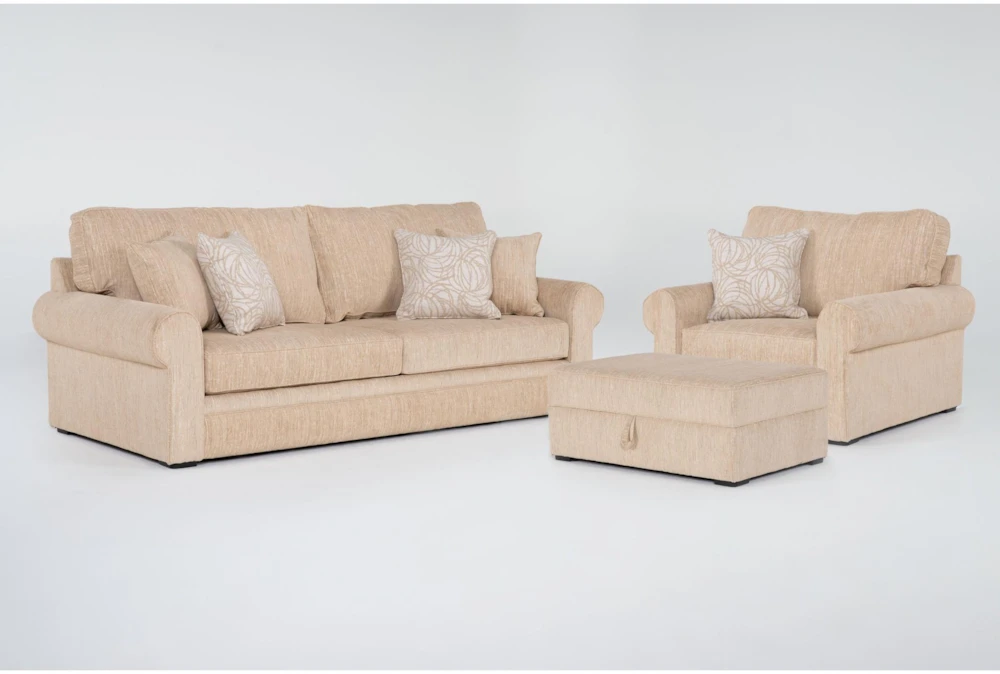 Carina Wicker  3 Piece Sofa, Chair & Ottoman Set