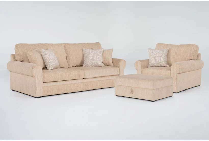 Carina Wicker  3 Piece Sofa, Chair & Ottoman Set - 360
