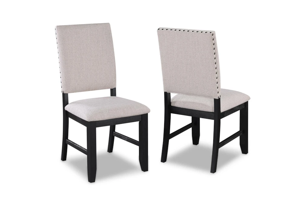Regent Charcoal Black Side Chair With Back Set Of 2