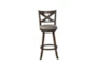 Vincente Grey Swivel Bar Stool With Back Set Of 2 - Front