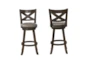 Vincente Grey Swivel Bar Stool With Back Set Of 2 - Signature