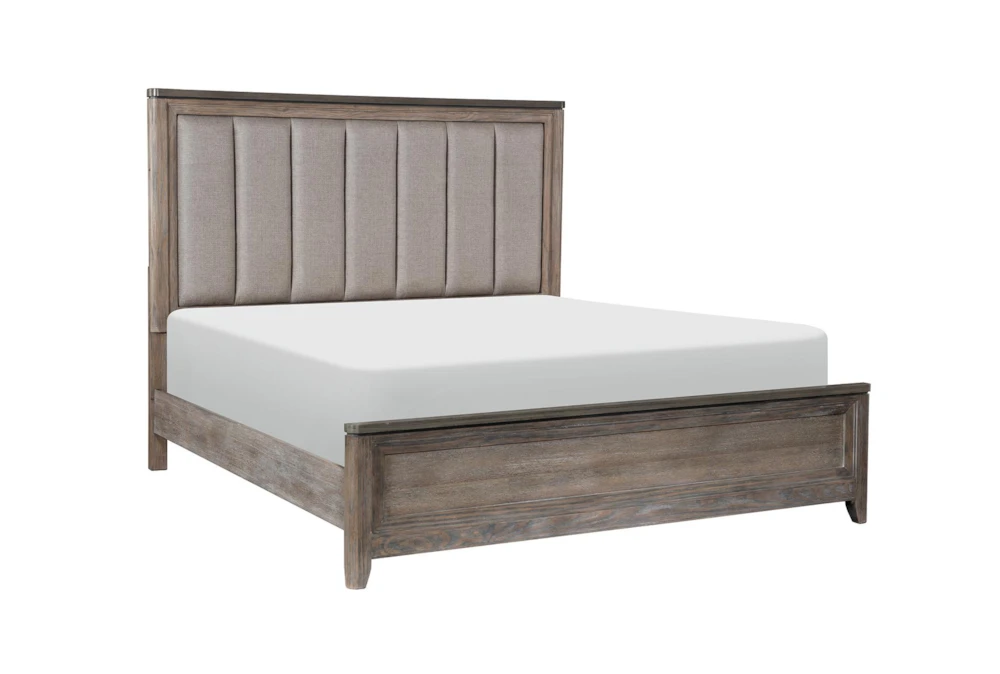 Alden King Wood & Upholstered Panel Bed