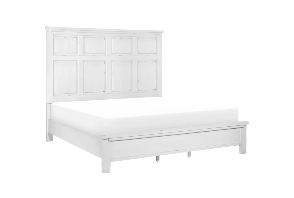 Amara White King Wood Panel Bed