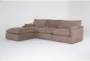 Aaliyah Mink Boucle 3 Piece Sofa With Ottoman - Side