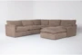Aaliyah Mink Boucle 5 Piece Modular Sectional With Ottoman - Side