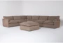 Aaliyah Mink Boucle 6 Piece Oversized Modular Sectional With Ottoman - Side