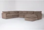 Aaliyah Mink Boucle 6 Piece Oversized Modular Sectional With Ottoman - Signature