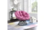 Soleil Purple Swivel Papasan Chair With Dark Grey Wicker Frame - Room