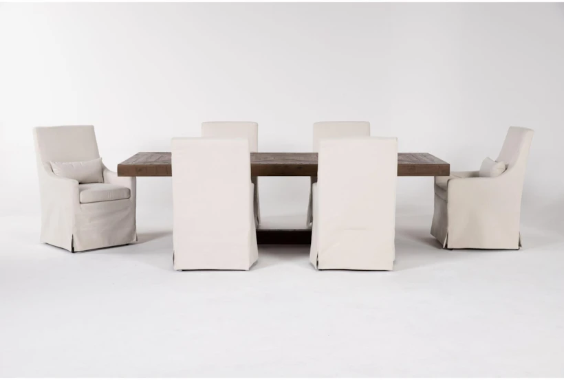 Palazzo 7 Piece Dining Set With Broadway Beige Arm Chairs - 360