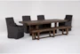 Palazzo 6 Piece Dining Set With Broadway Charcoal Arm Chairs And Bench - Side