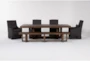 Palazzo 6 Piece Dining Set With Broadway Charcoal Arm Chairs And Bench - Signature