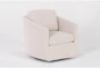 Alder Foam II Chadwick Pearl 33" Chenille Swivel Accent Chair  - Side