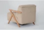 Halsey Oak 30" Tan Velvet Accent Chair - Side