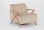 Halsey Oak 30" Tan Velvet Accent Chair - Signature