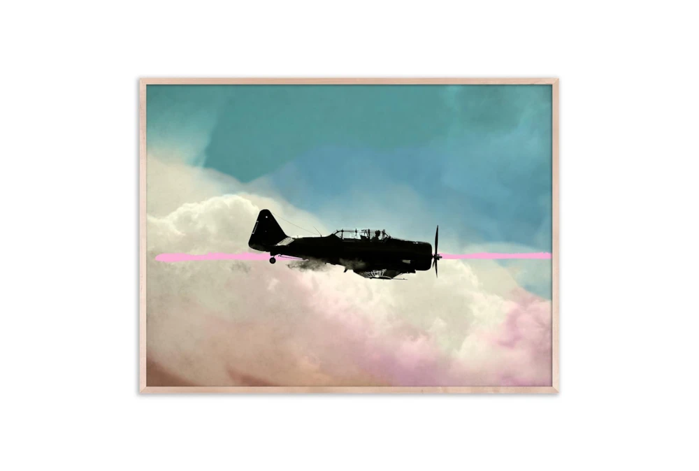 48X36 Fighter Pilot By Coup D'Esprit With Maple Frame