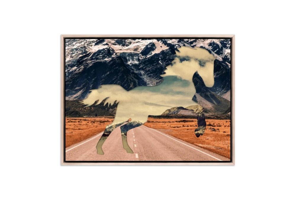40X30 Mustang Dream Collage By Coup D'Esprit With Maple Frame
