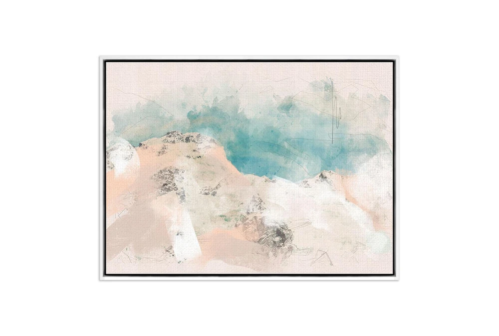 48X36 Mountain Sketch III By Coup D'Esprit With White Frame