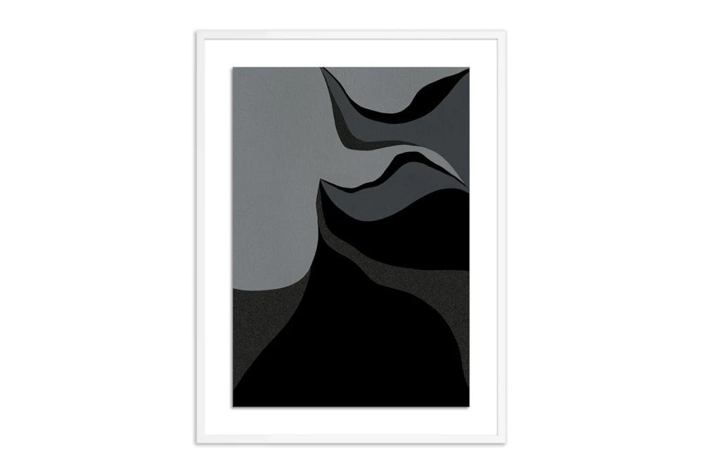 30X40 The Mountains Of Cold By Shatha Al Dafai With White Frame