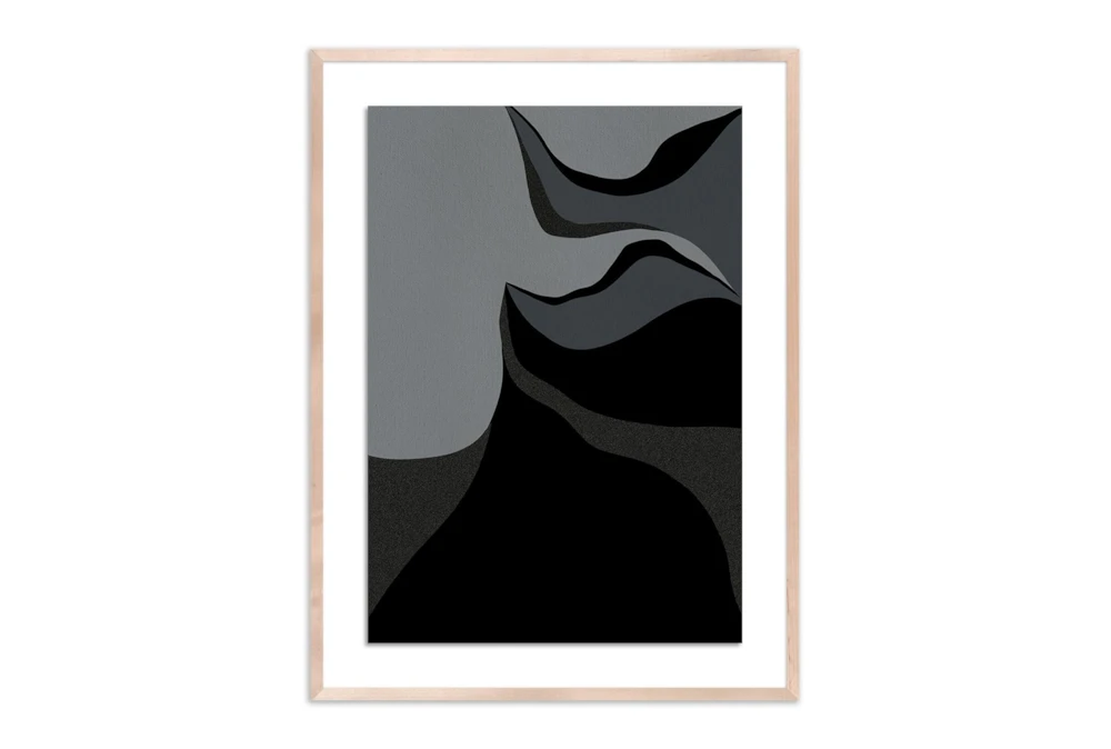 30X40 The Mountains Of Cold By Shatha Al Dafai With Maple Frame