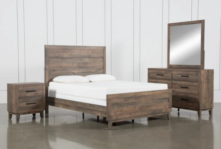 Ranier California King Wood 4 Piece Bedroom Set With Dresser, Mirror & Nightstand - Main