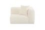 Tarra Fluffy Oversized Cream Corduroy Modular Right Arm Facing Corner Chair - Front