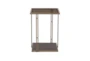 Emmy Brown Metal + Glass Square End Table - Front