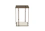 Emmy Cream Metal + Glass End Table - Front