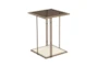 Emmy Cream Metal + Glass End Table - Signature