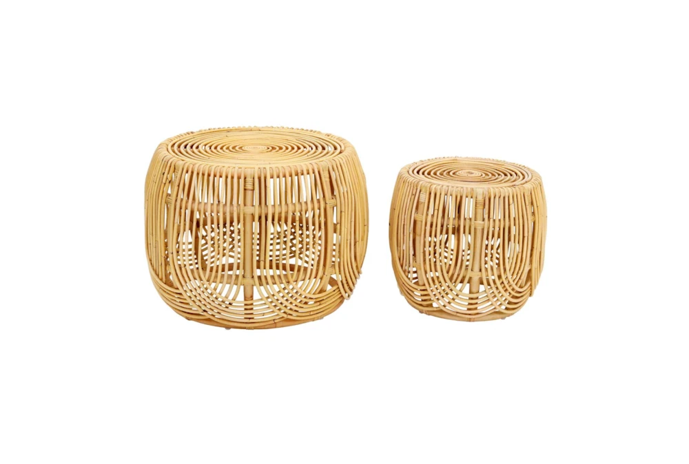 Rattan Oval Nesting Tables