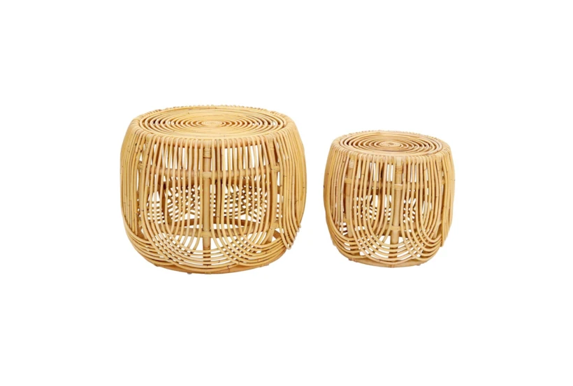 Rattan Oval Nesting Tables - 360