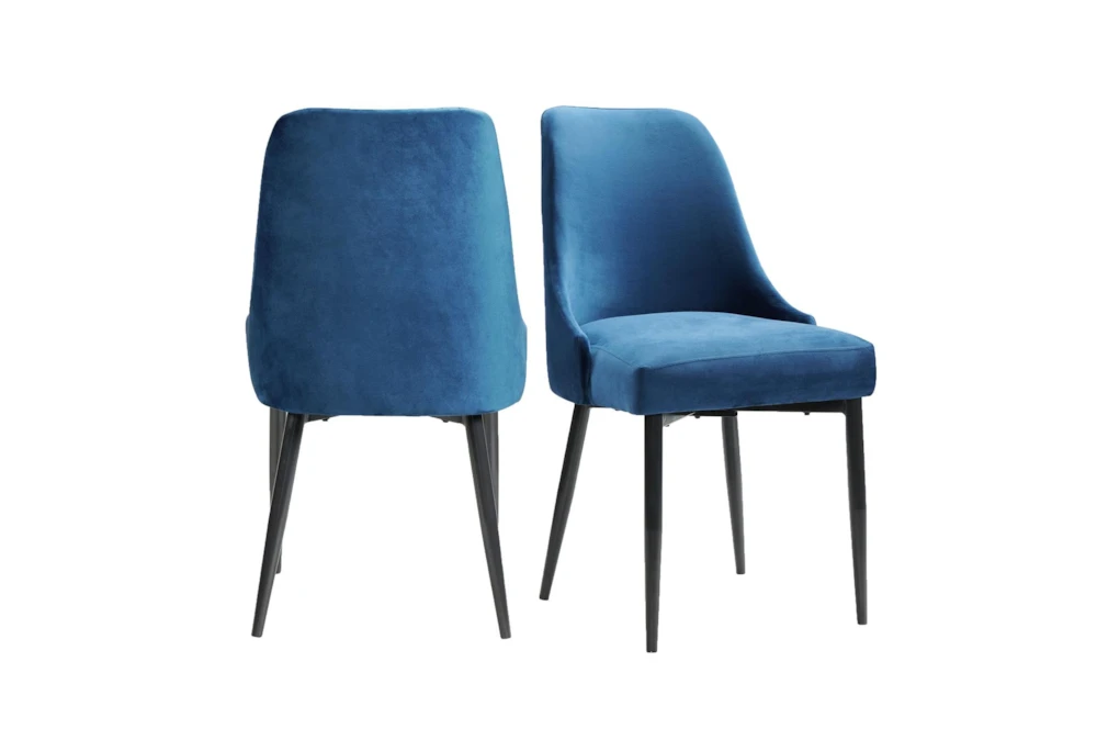 Marcella Blue Upholstered Dining Side Chair Set Of 2 
