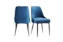 Marcella Blue Upholstered Dining Side Chair Set Of 2  - Signature