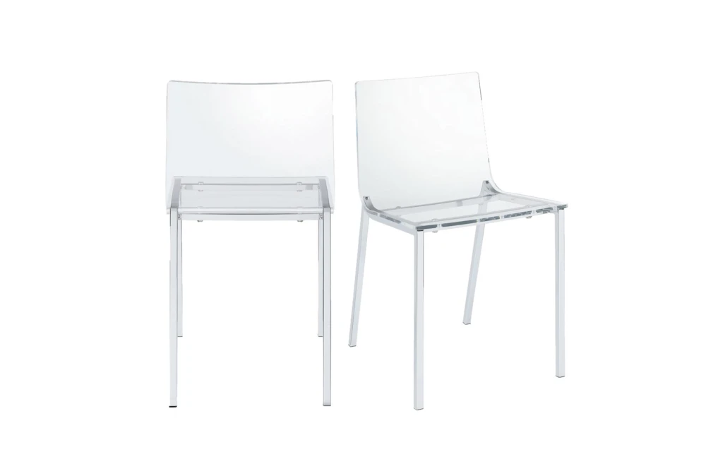 Poppsy Clear Acrylic Metal Dining Side Chair Set Of 2 