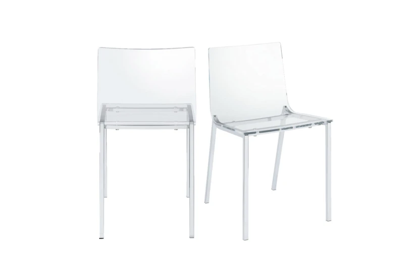 Poppsy Clear Acrylic Metal Dining Side Chair Set Of 2  - 360
