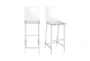 Carva Clear 30" Metal Bar Stool With Back Set Of 2 - Signature