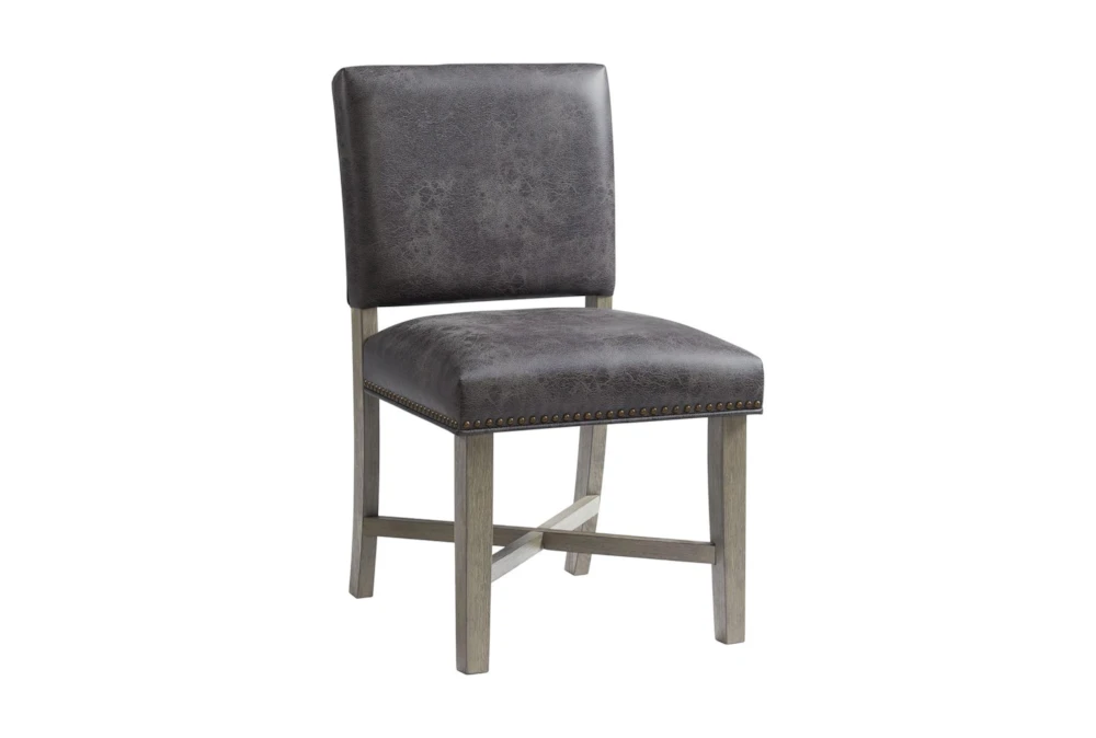 Modi Grey Faux Leather Dining Side Chair Set Of 2 