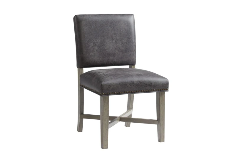 Modi Grey Faux Leather Dining Side Chair Set Of 2  - 360