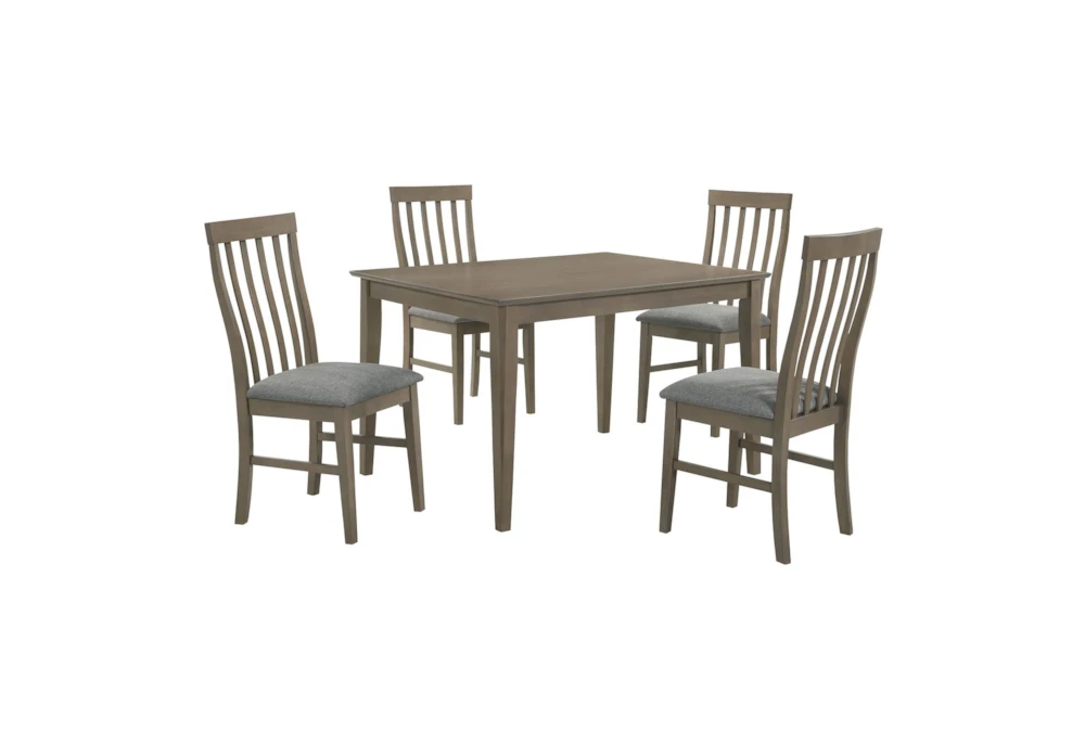 Ashleigh Brown 21" Dining With Slat Back Chair Set For 4