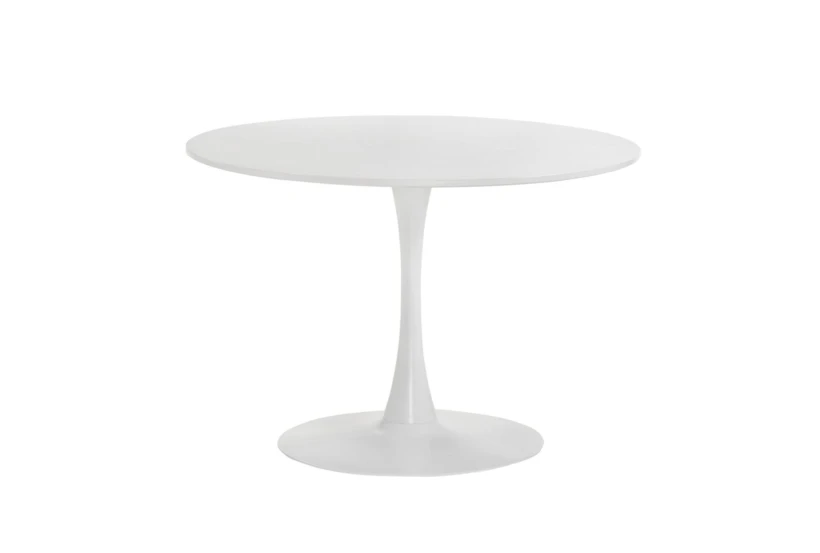 Liza 42" White Round Kitchen Dining Table  - 360